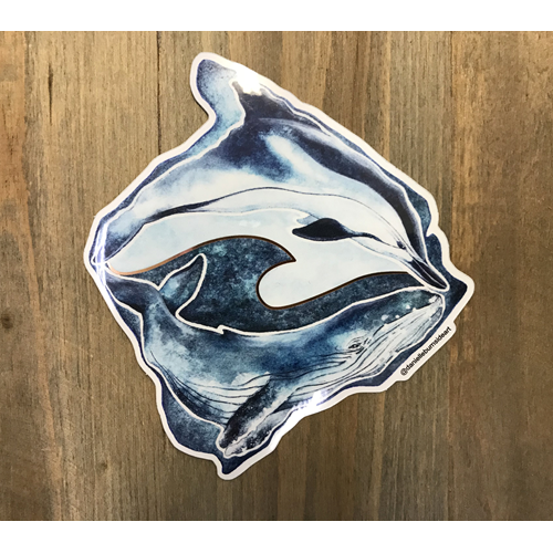 Big Island Dolphin and Whale Sticker